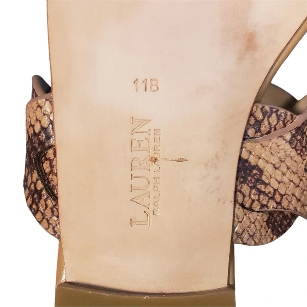 Ralph Lauren Tan and Snake Pattern Sandals - Picture 7 of 7